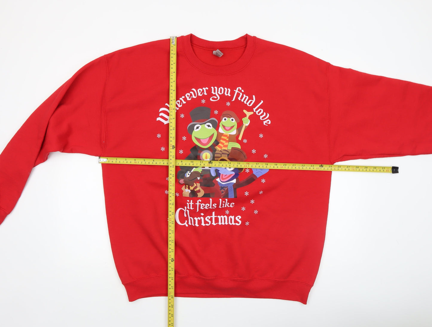 Gildan Men's Red Christmas Graphic Sweatshirt Size L Crew Neck Pullover