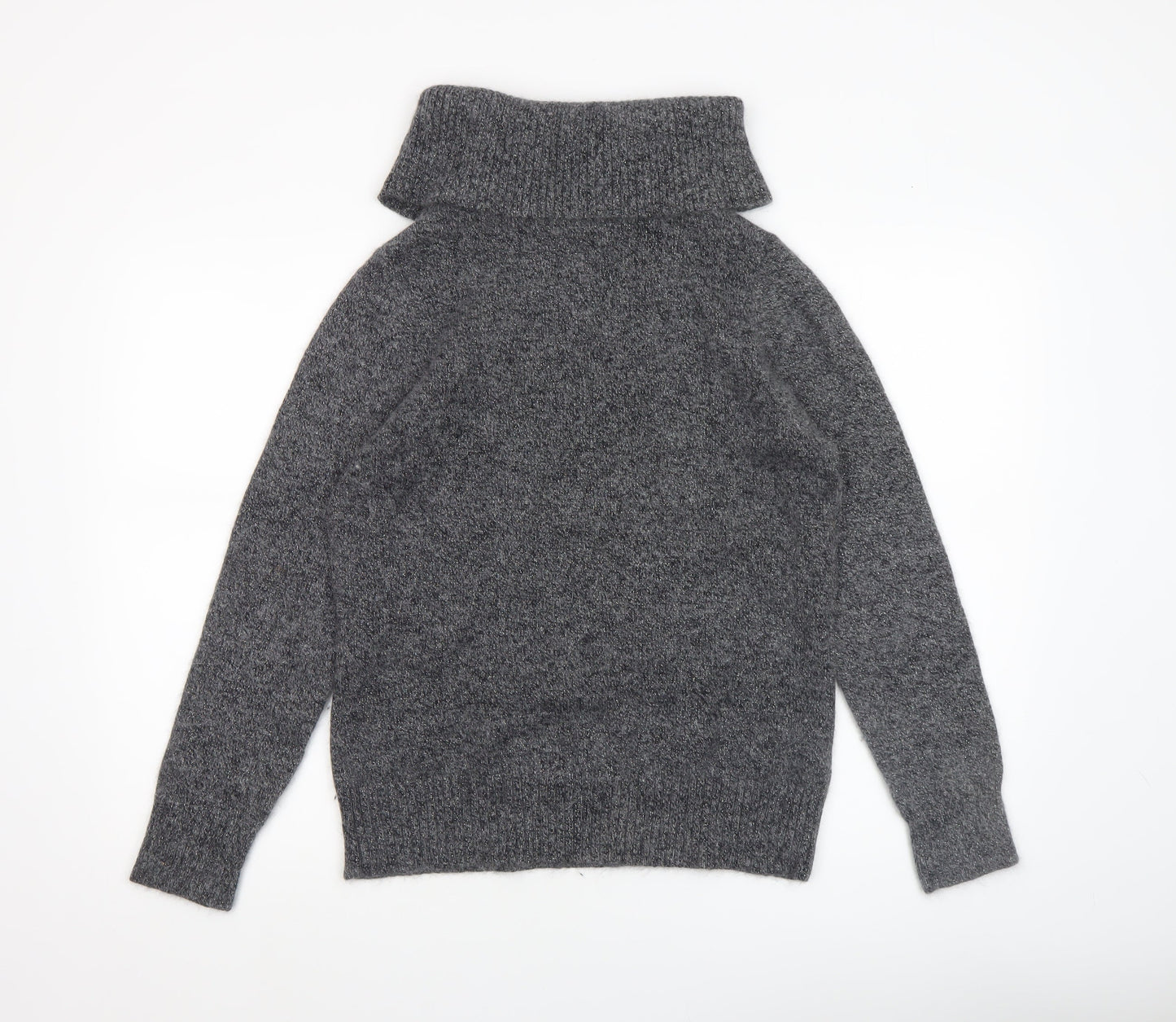 BHS Women’s Grey Roll Neck Alpaca Blend Jumper Size 14