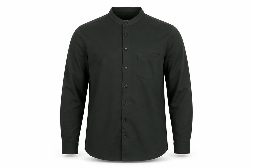 Paul Calvin Men’s Green Band Collar Long Sleeve Button-Up Shirt Size L