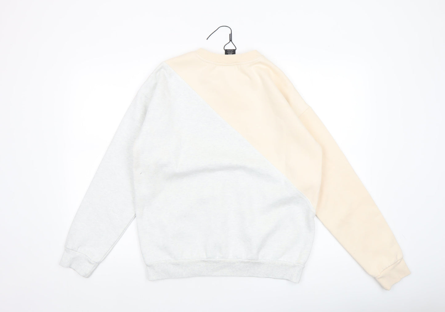 P.E Nation Women's Beige & Grey Colourblock Crew Neck Pullover Sweatshirt XS