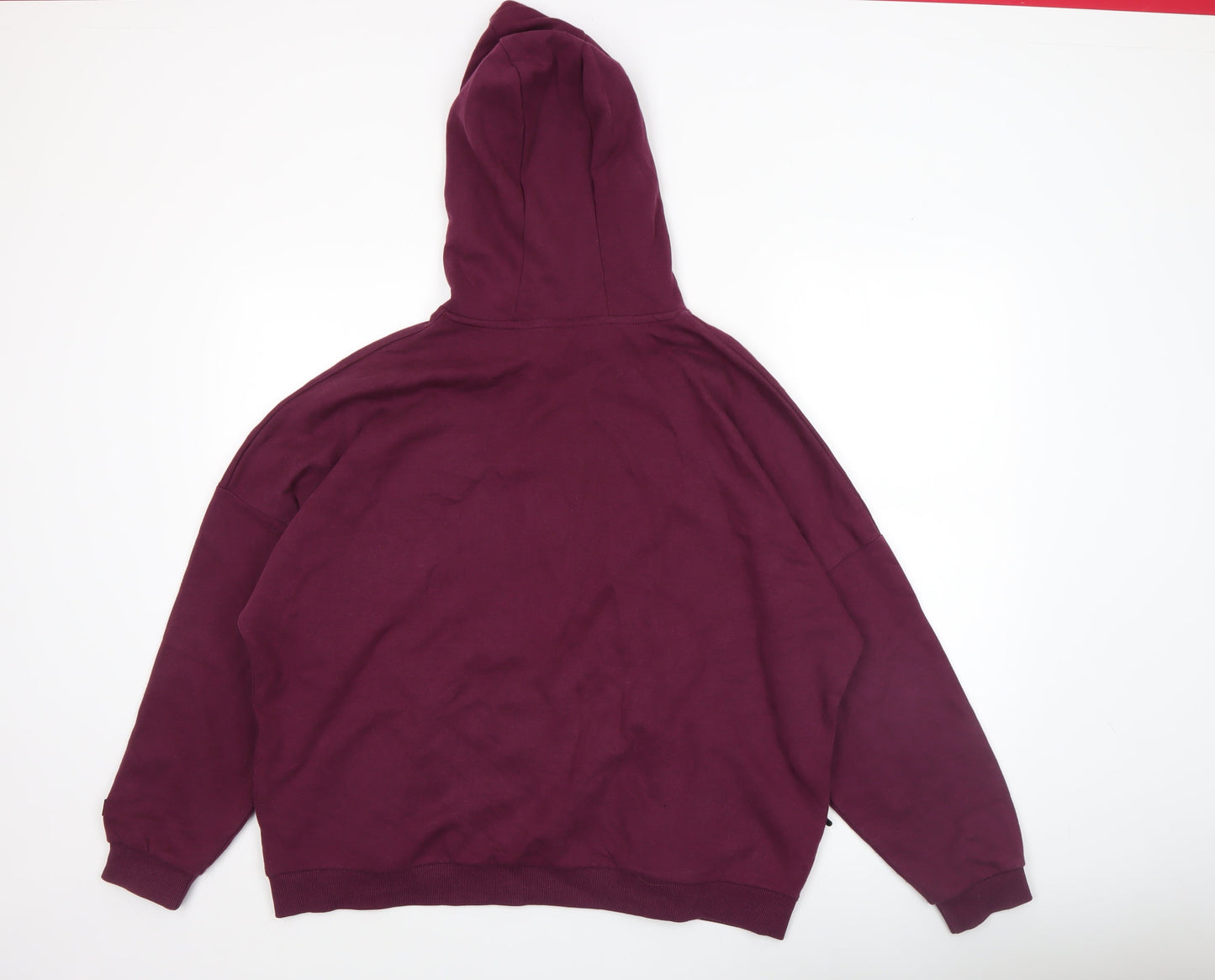 Ellesse Womens Burgundy Hoodie UK 14 Pullover Cotton Blend Casual