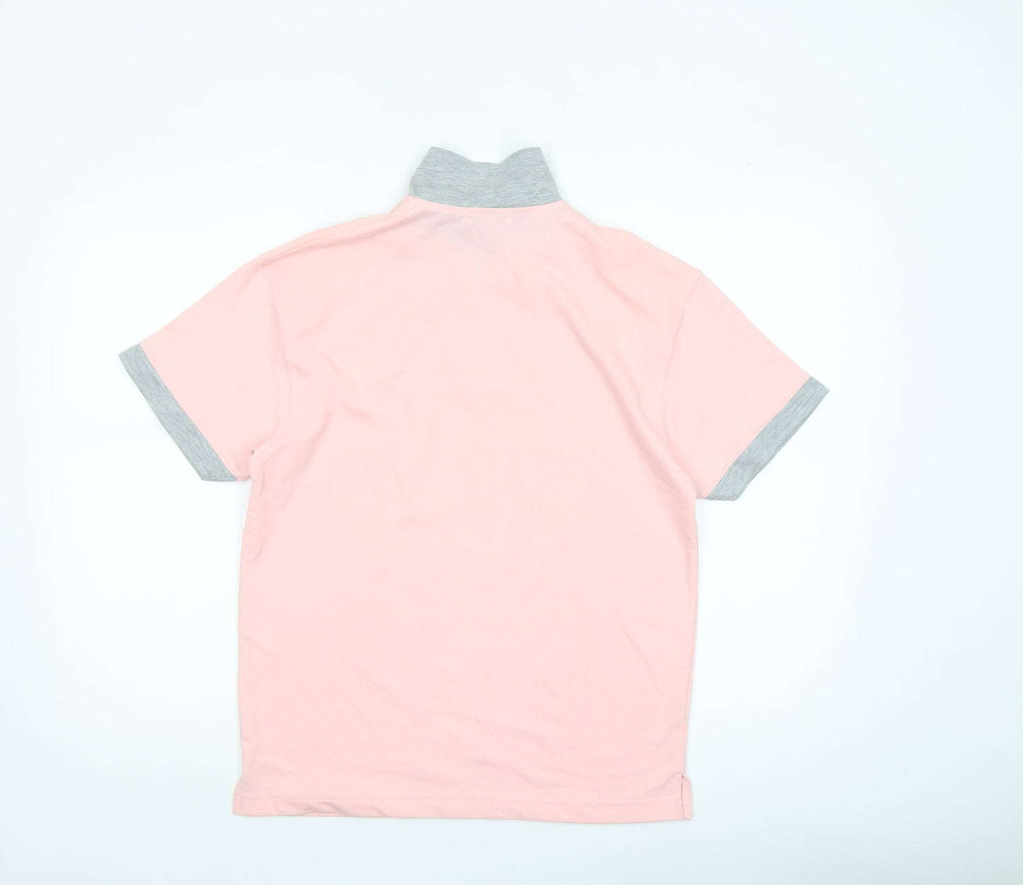 POWER Women’s Pink Polo Shirt Size 2 High Neck Half Zip Cotton Top