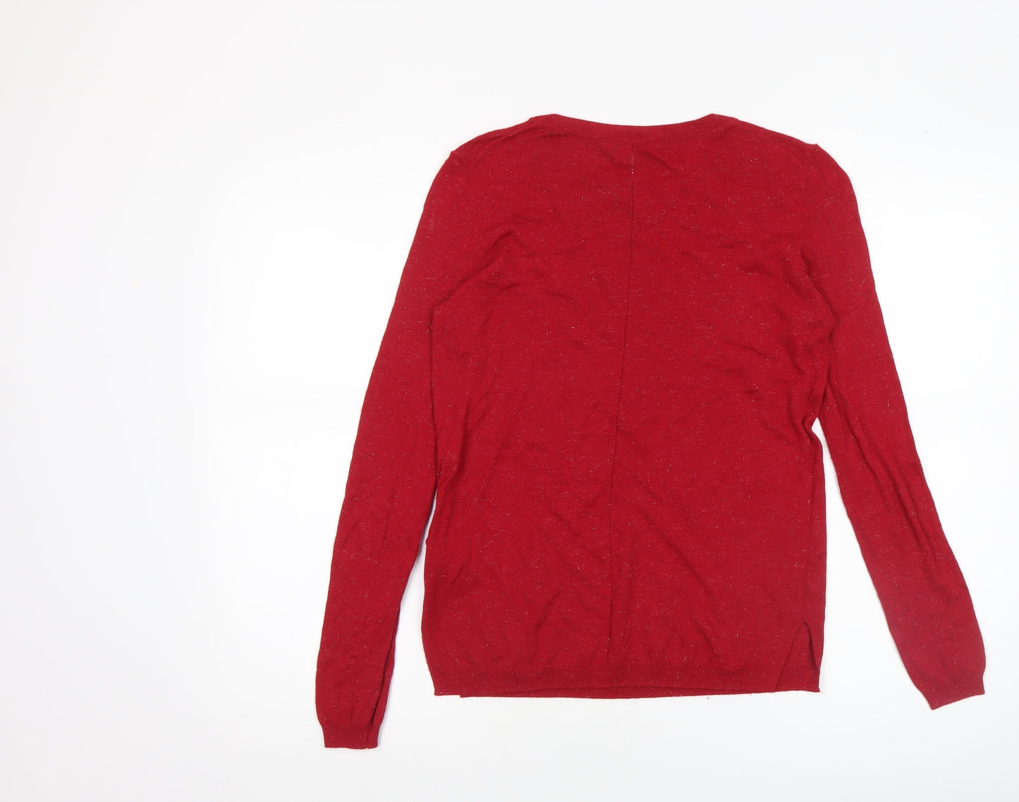 Whistles Women Red Knit Crew Neck Long Sleeve Jumper Size 8
