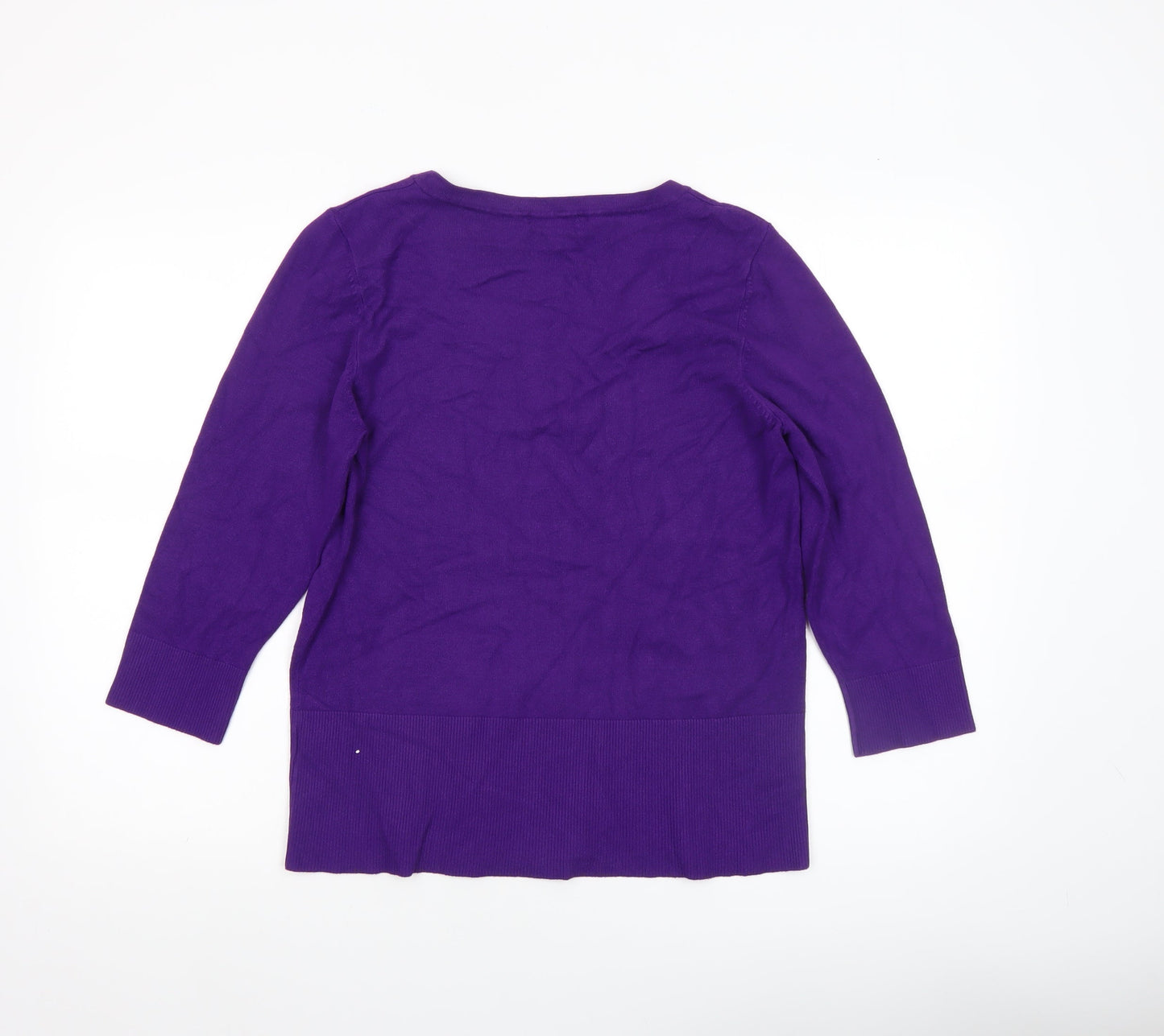 Linea Women’s Purple Scoop Neck 3/4 Sleeve Knit Jumper L