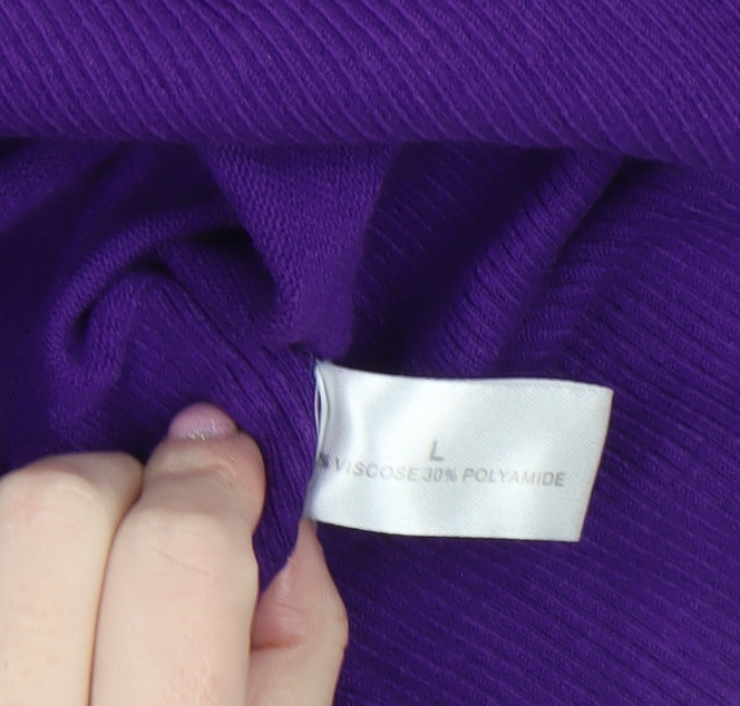 Linea Women’s Purple Scoop Neck 3/4 Sleeve Knit Jumper L