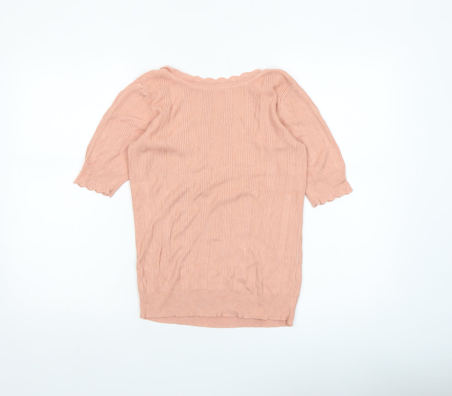 Oasis Women’s Pink Scoop Neck Short Sleeve Knit Jumper Size 12