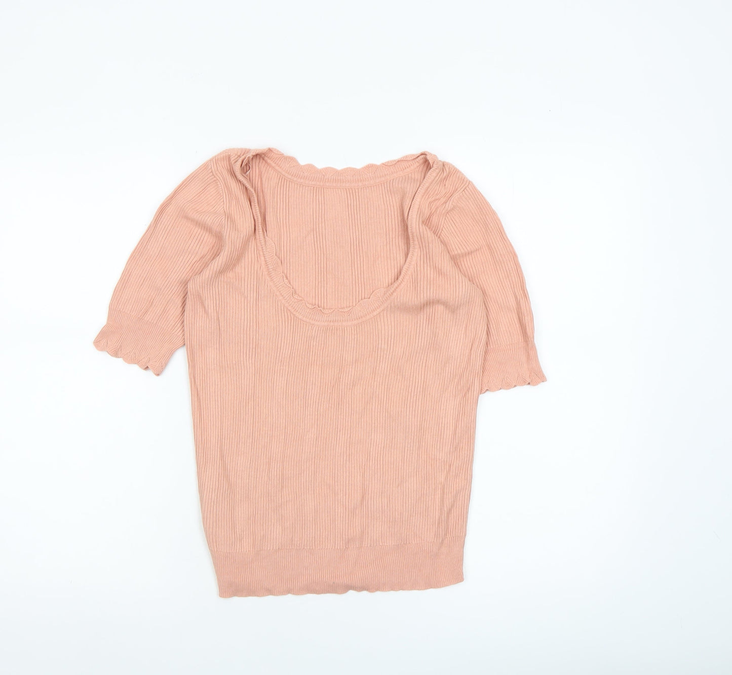 Oasis Women’s Pink Scoop Neck Short Sleeve Knit Jumper Size 12