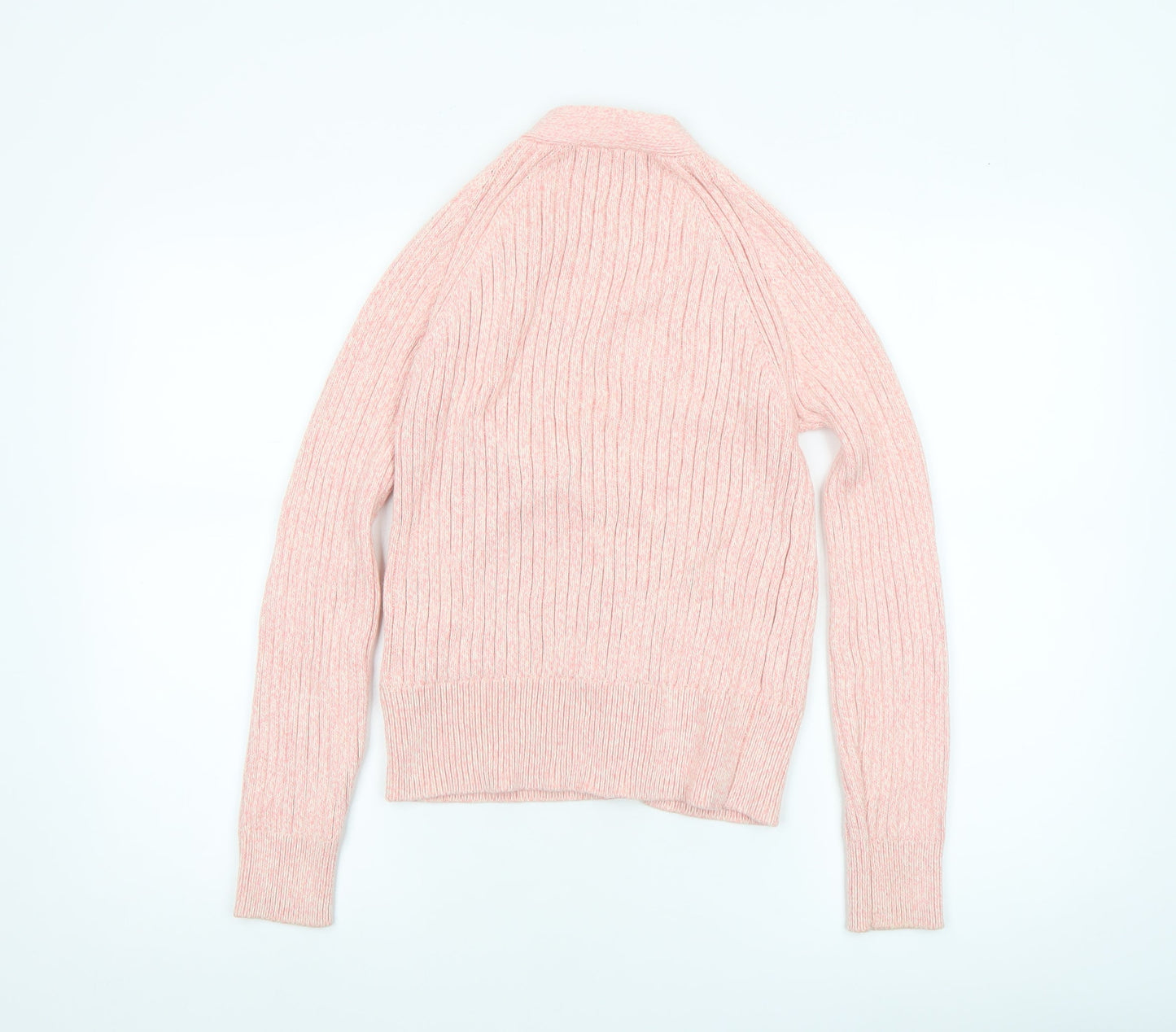Marks and Spencer Womens Pink XS Rib Knit Button Cardigan