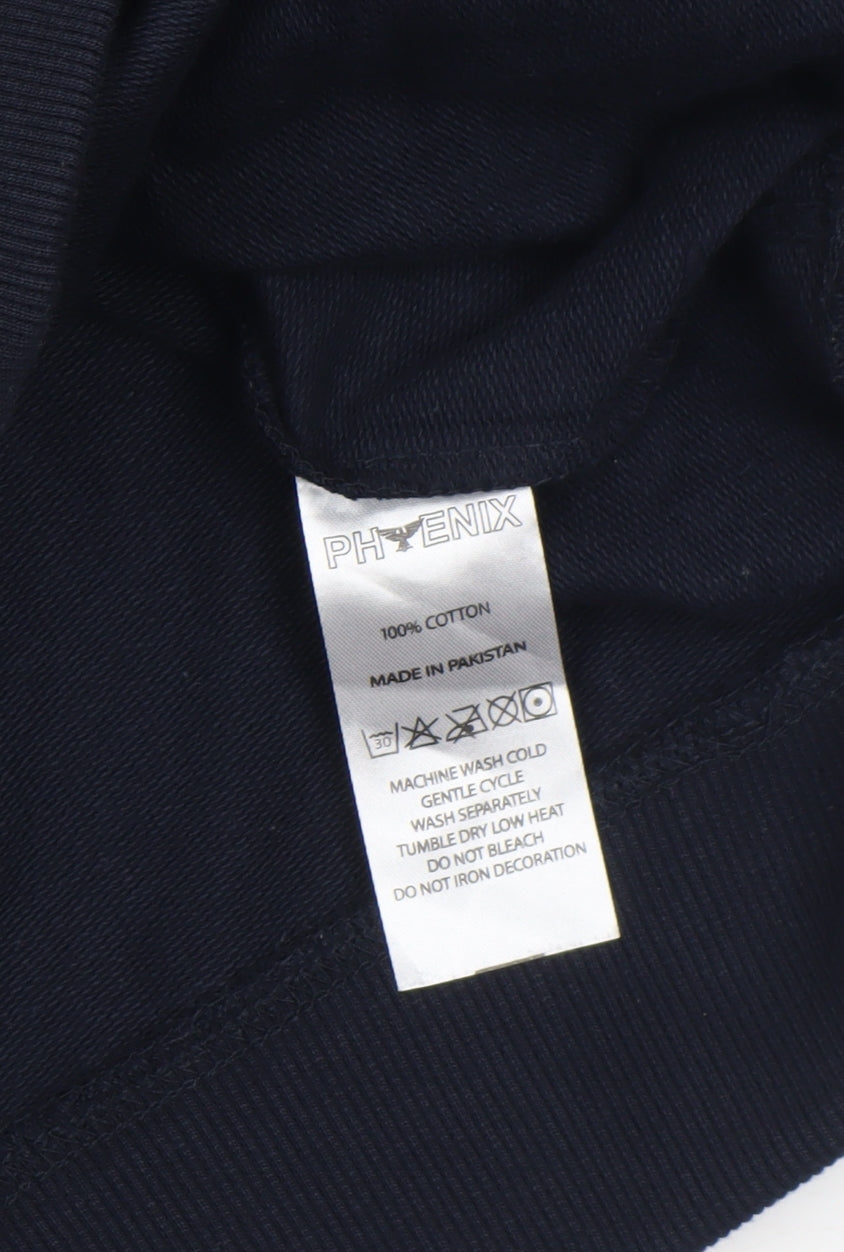 Phenix Men's Blue 1/2 Zip Cotton Sweatshirt L High Neck Logo