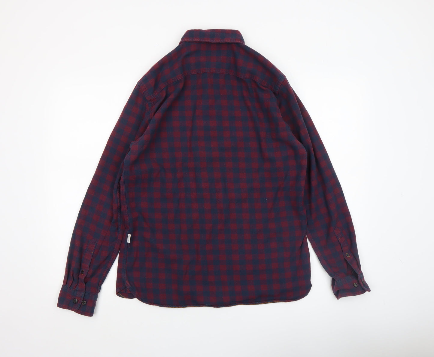 Jack & Jones Men's Red Check Flannel Long Sleeve Shirt Size M