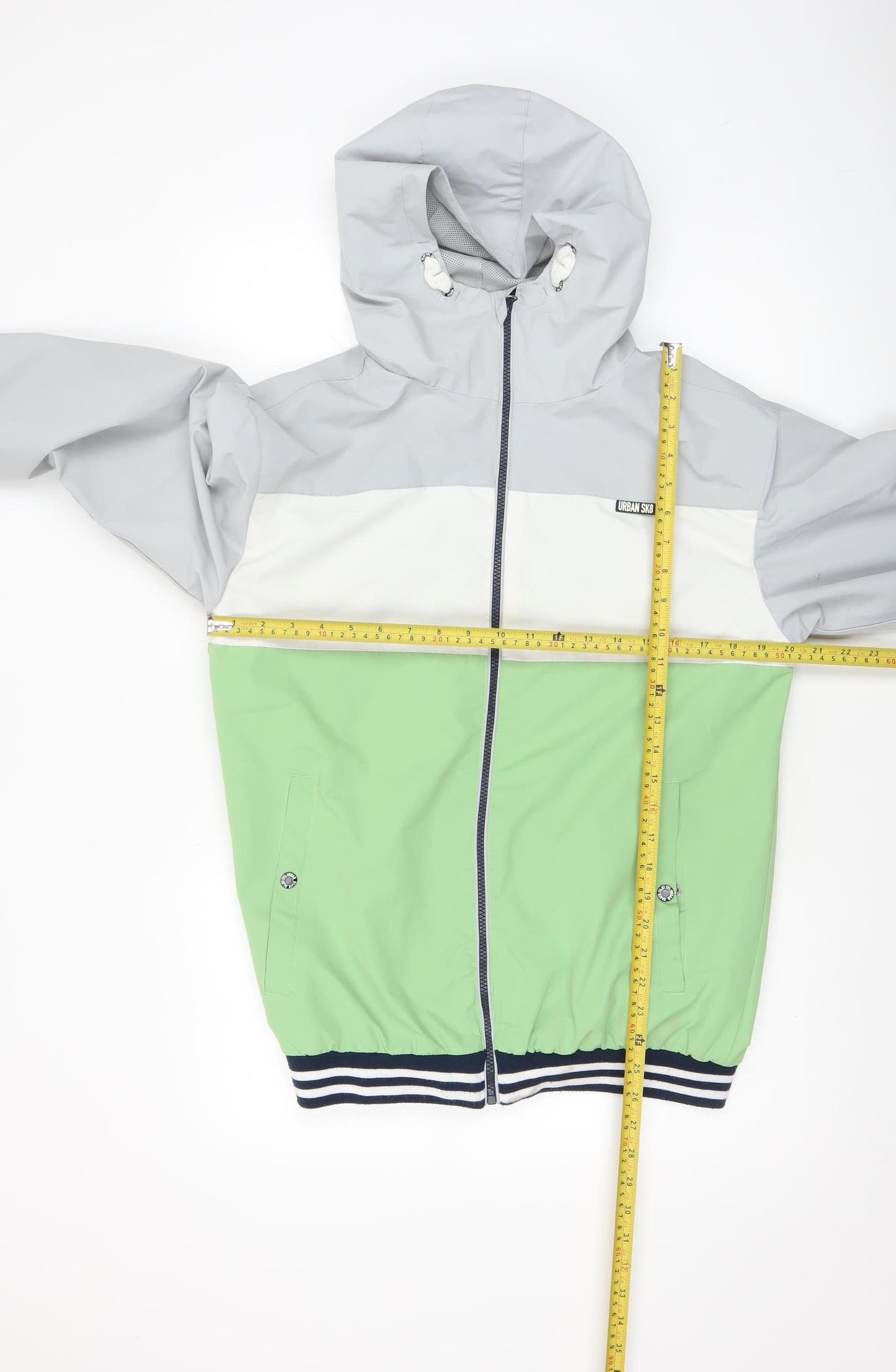 Cool Club Boys Green Colourblock Hooded Windbreaker Jacket Size 170