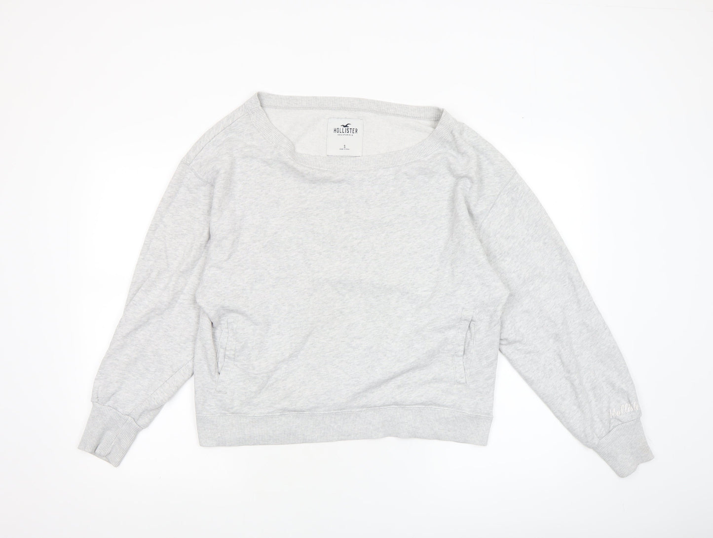 Hollister Women's Grey Small Pullover Sweatshirt Crew Neck Long Sleeve