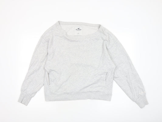 Hollister Women's Grey Small Pullover Sweatshirt Crew Neck Long Sleeve