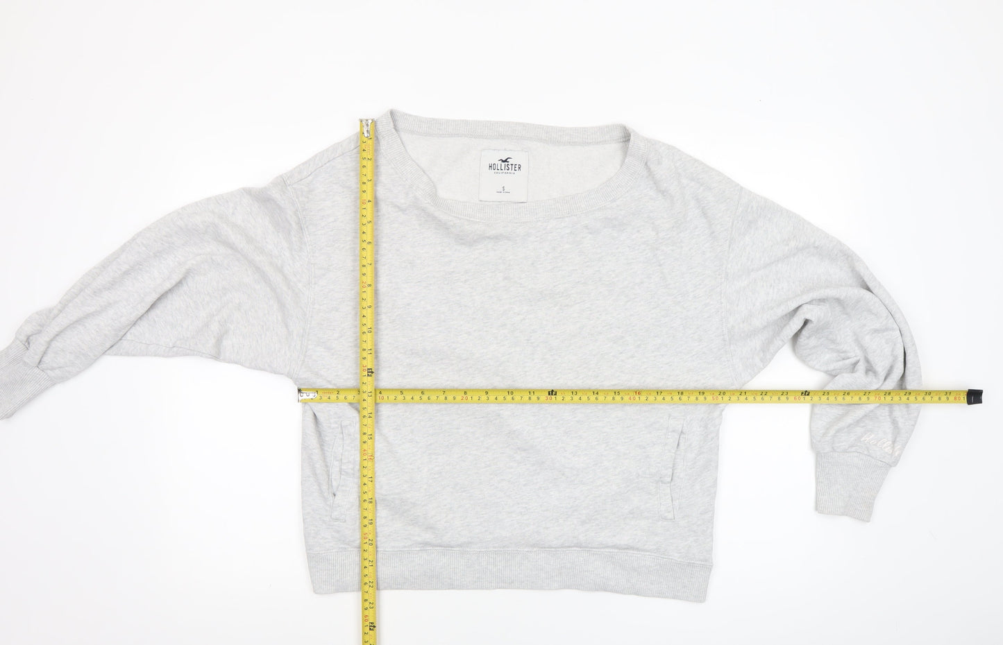 Hollister Women's Grey Small Pullover Sweatshirt Crew Neck Long Sleeve