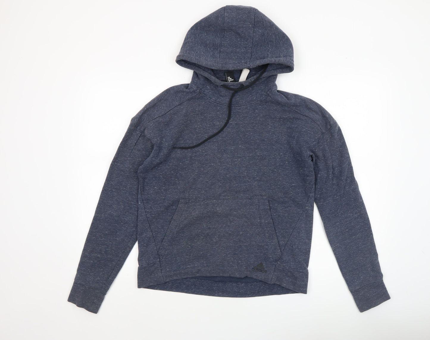 Adidas Women's Blue Pullover Hoodie Size 12 M Cotton Blend