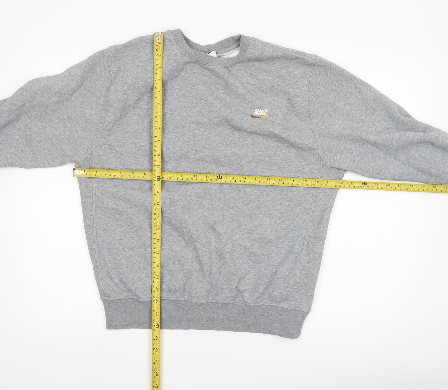 Nike Men's Grey Small Crew Neck Pullover Sweatshirt
