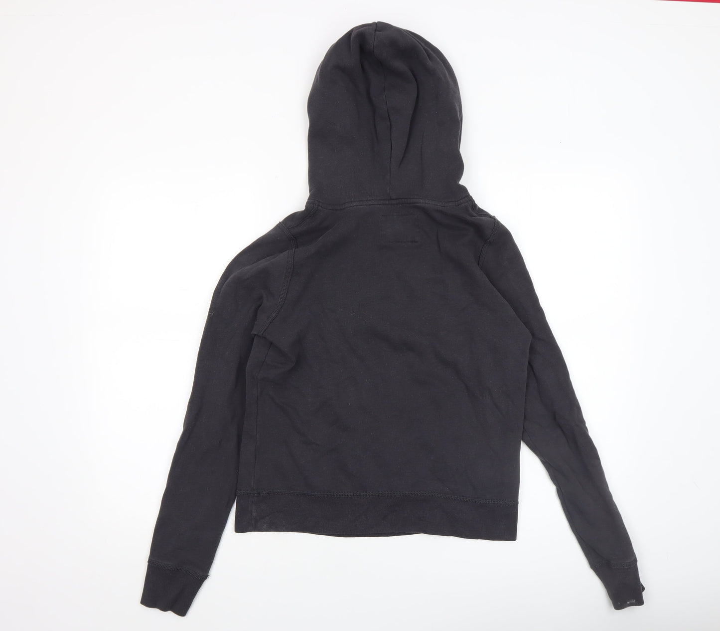 Abercrombie & Fitch Womens Black XS Pullover Hoodie with Logo Print