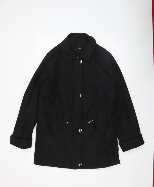 St. Bernard Women’s Black Size 14 Mid-Length Overcoat with Buttons