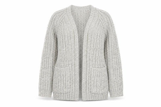BDG Women's Grey Chunky Knit Open Cardigan Size S