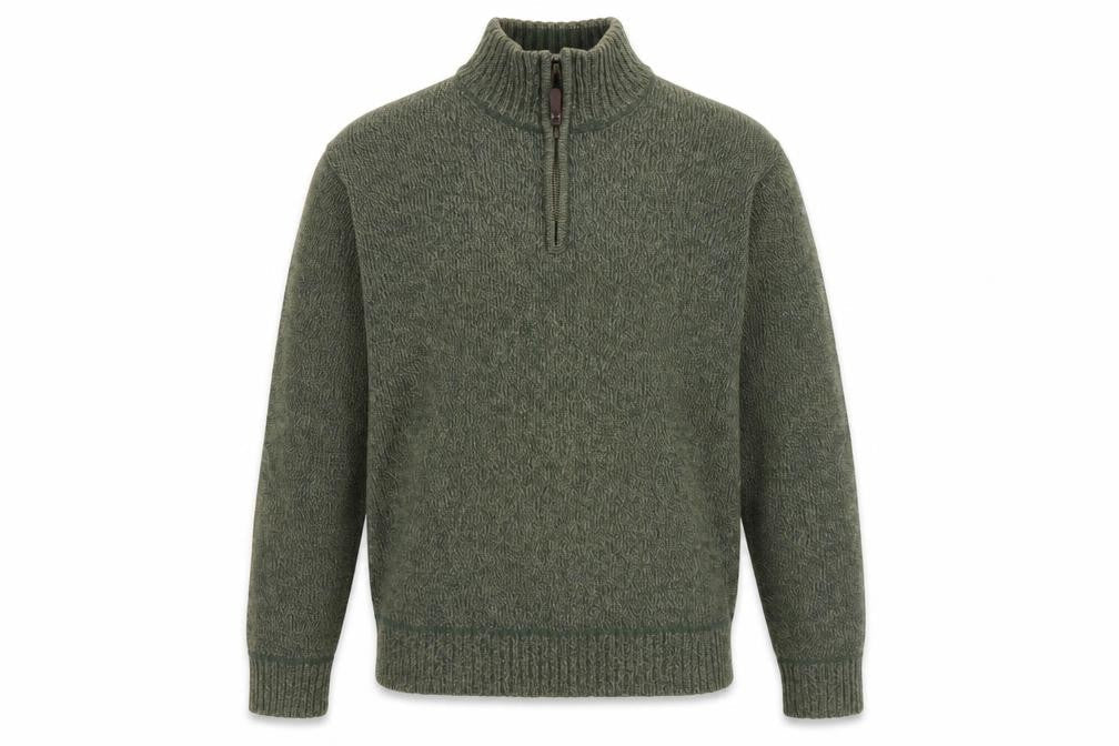 Mountain Warehouse Men’s Green Cotton 1/2 Zip Jumper Size S