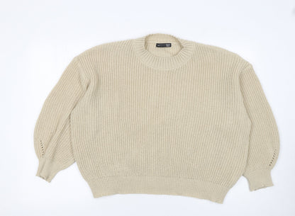 DAZY Womens Beige Chunky Knit Pullover Jumper Size S