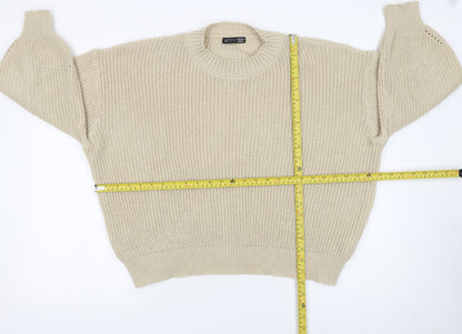 DAZY Womens Beige Chunky Knit Pullover Jumper Size S