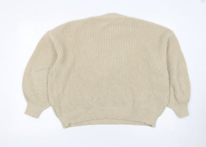 DAZY Womens Beige Chunky Knit Pullover Jumper Size S