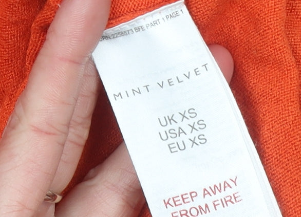 Mint Velvet Womens Orange V-Neck Pullover Jumper XS
