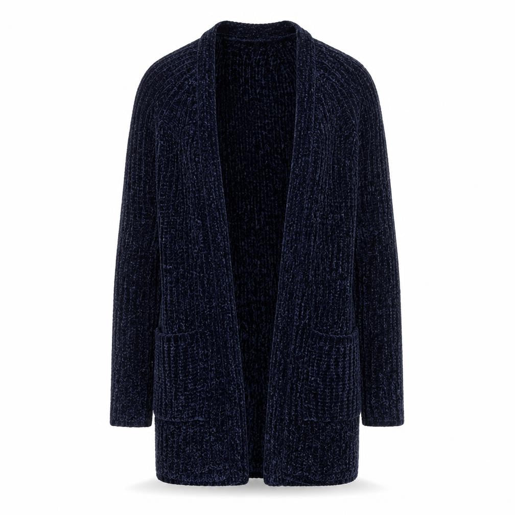 Tokyo Laundry Women's Blue Chunky Knit Open Front Cardigan Size S