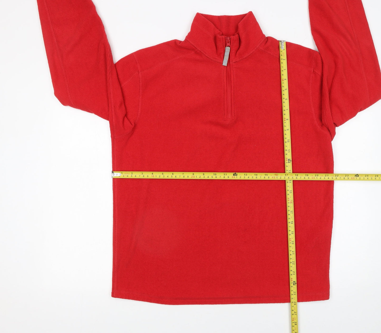 Topman Men’s Red 1/4 Zip Fleece Pullover Sweatshirt Size M