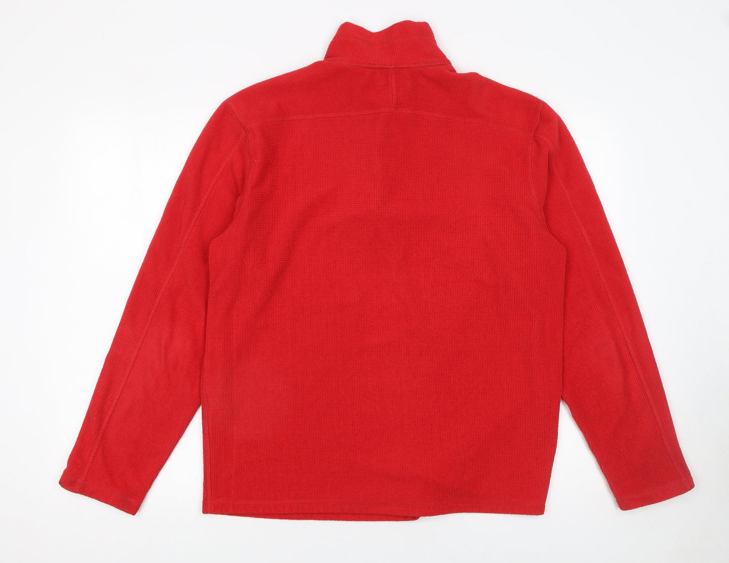 Topman Men’s Red 1/4 Zip Fleece Pullover Sweatshirt Size M