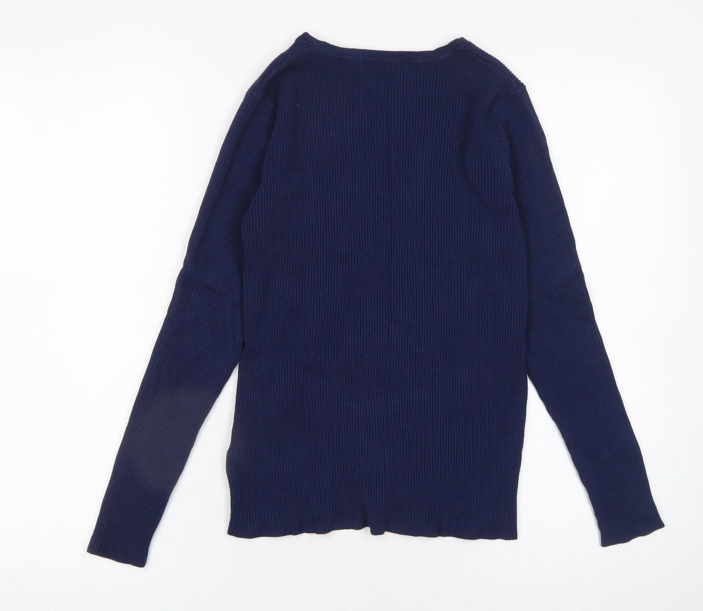 Marks and Spencer Women’s Blue V-Neck Long Sleeve Pullover Jumper Size 14