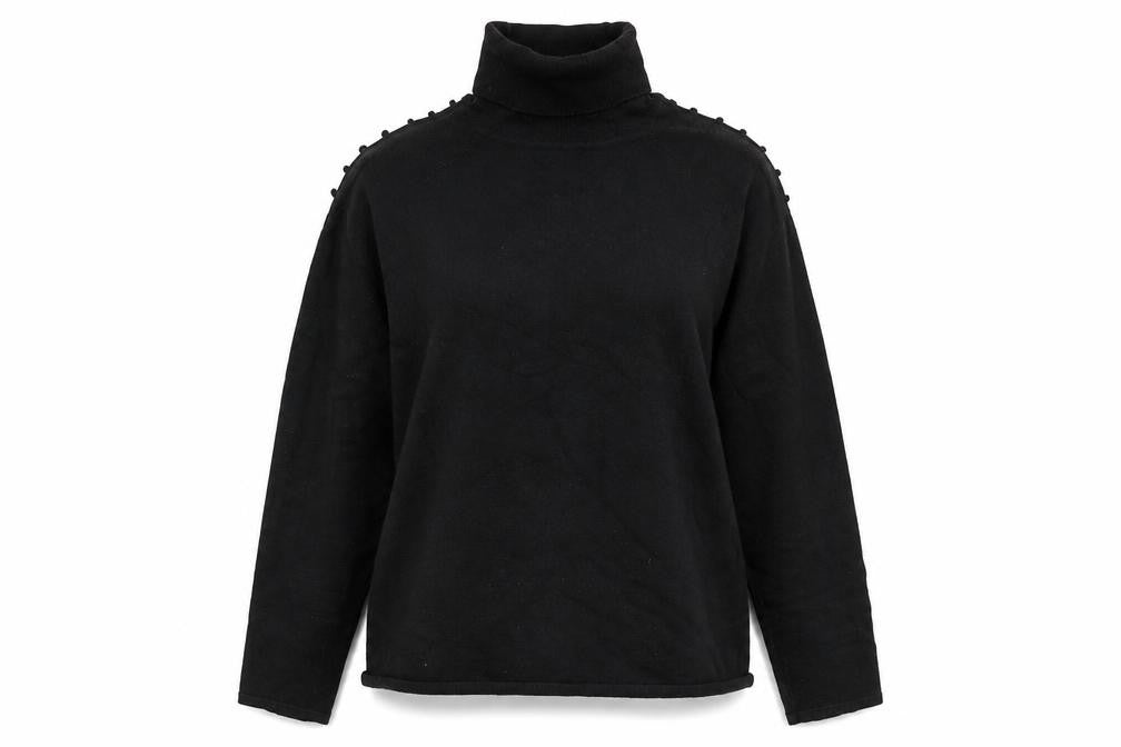 Amaranto Womens Black Roll Neck Long Sleeve Knit Pullover Jumper Size 16
