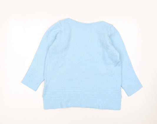 Marks and Spencer Women Blue Wool Acrylic Pullover Jumper Size 12