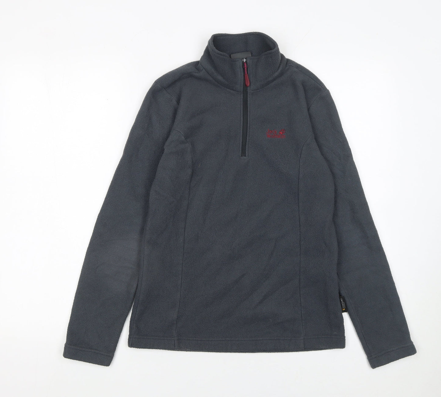 Jack Wolfskin Women Grey Fleece Half Zip Outdoor Jacket Size 6