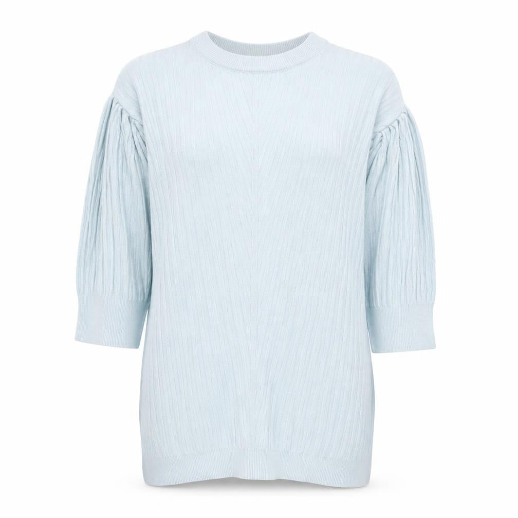 Marks & Spencer Women’s Blue Size 14 3/4 Sleeve Puff Knit Jumper