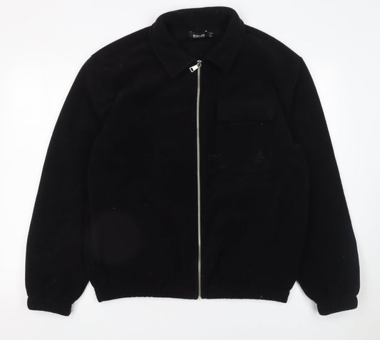 Burton Menswear London Men’s Black Fleece Zip Jacket M Regular Fit