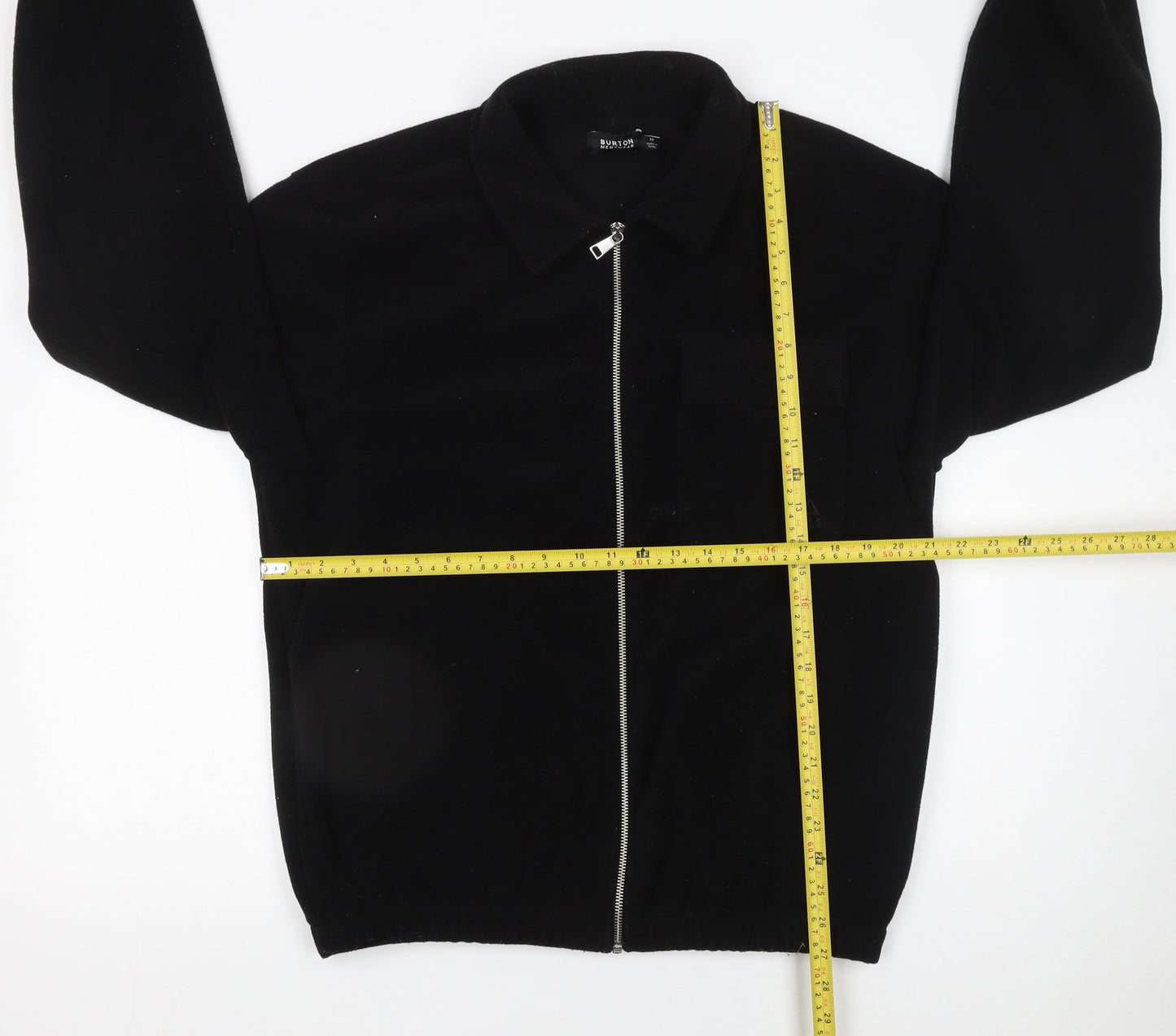 Burton Menswear London Men’s Black Fleece Zip Jacket M Regular Fit