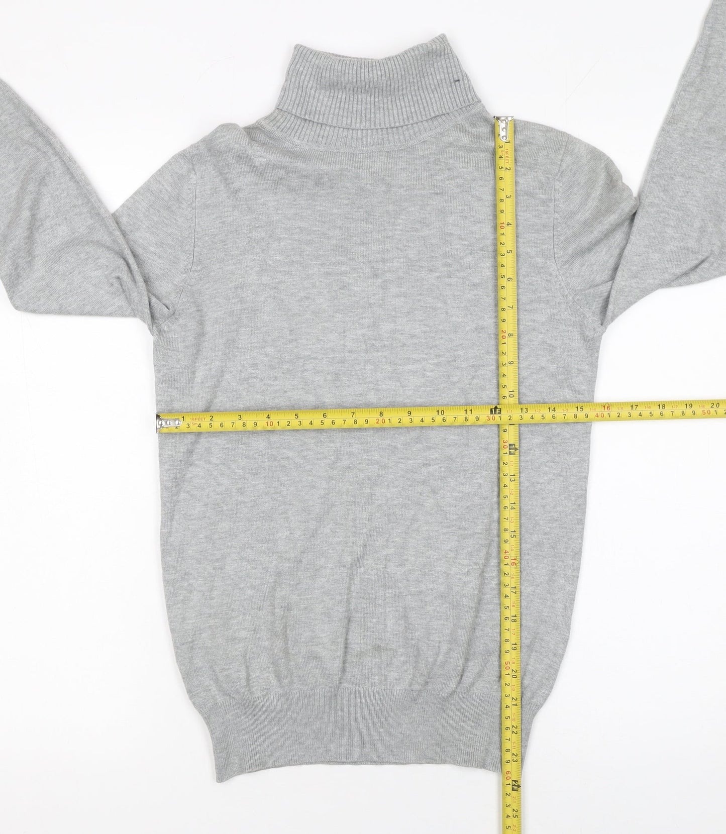 Papaya Women Grey Roll Neck Knit Jumper Size 10