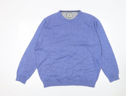 Wolsey Men's Blue Cotton Crew Neck Jumper XL Pullover Knit