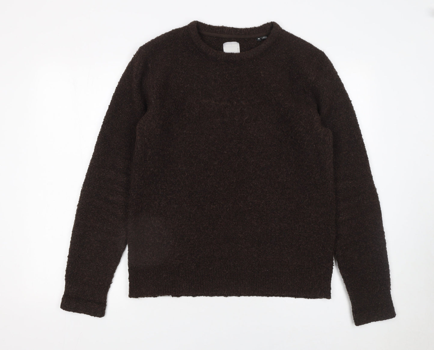 Jack & Jones Men’s Brown Crew Neck Wool Blend Knit Jumper M