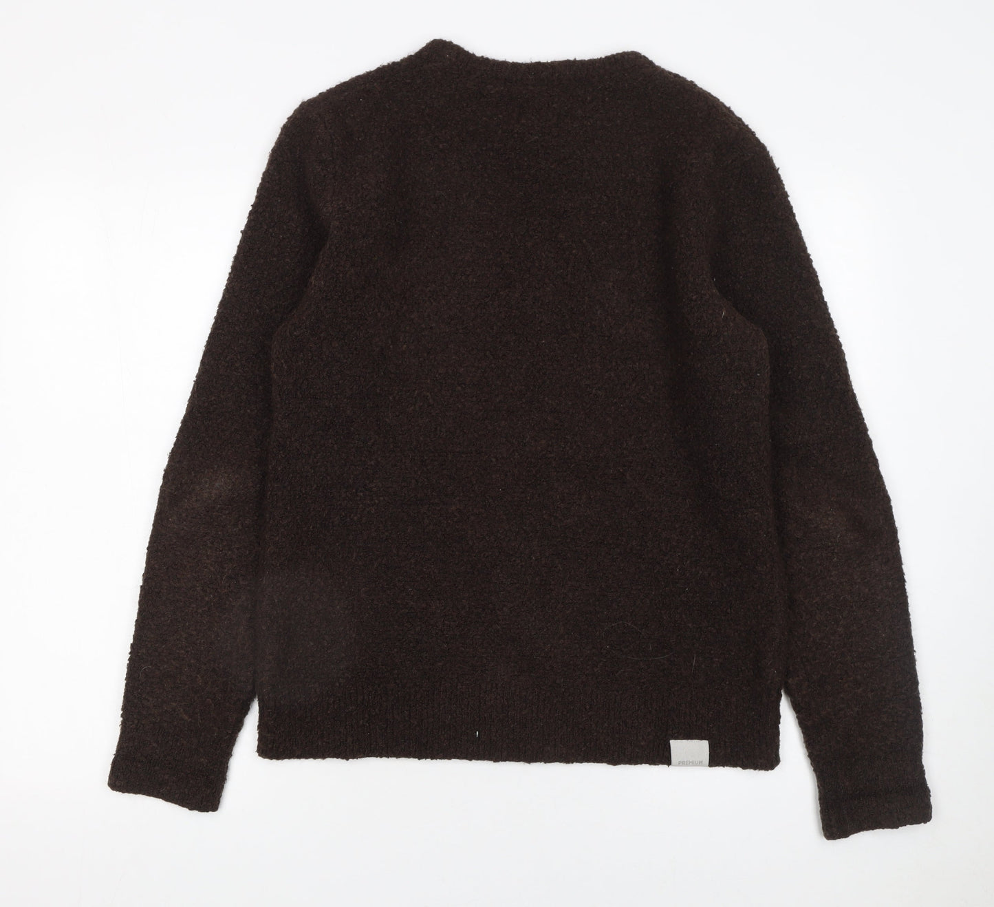 Jack & Jones Men’s Brown Crew Neck Wool Blend Knit Jumper M
