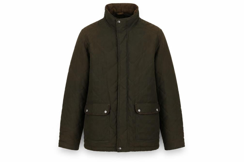 James Pringle Men's Brown Quilted Mid-Length Jacket M