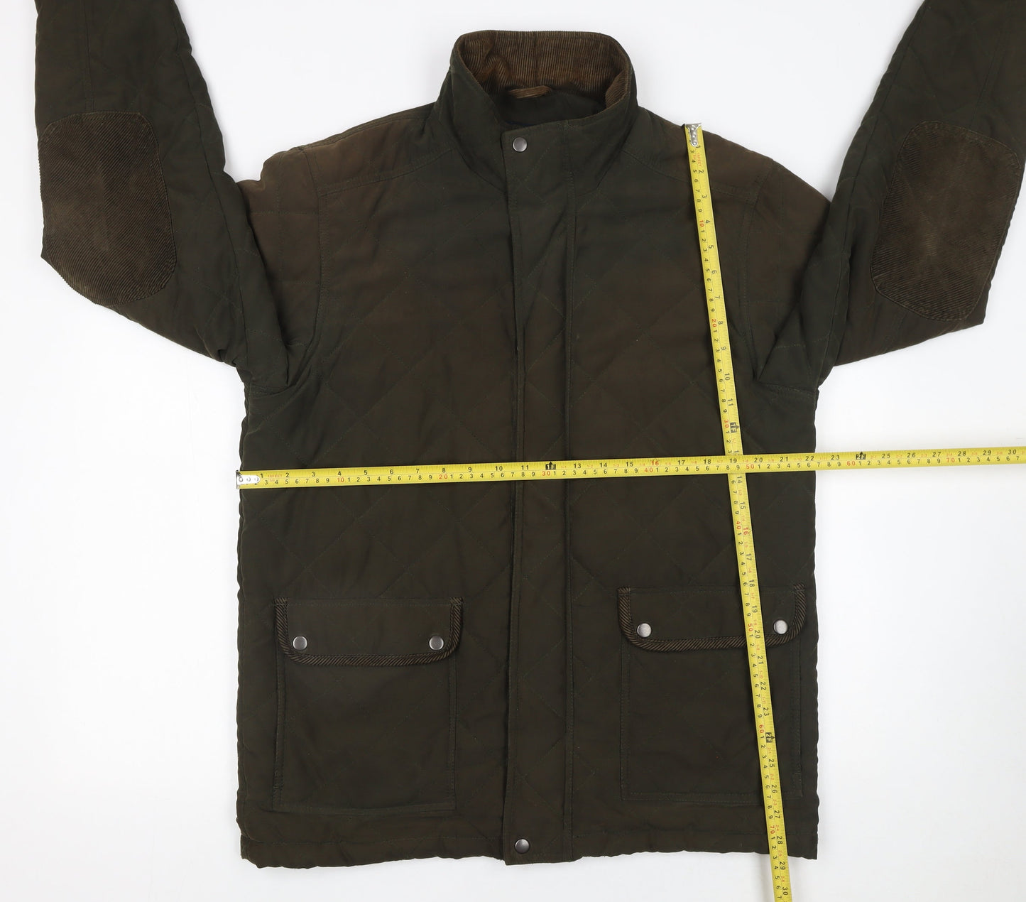 James Pringle Men's Brown Quilted Mid-Length Jacket M