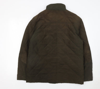 James Pringle Men's Brown Quilted Mid-Length Jacket M