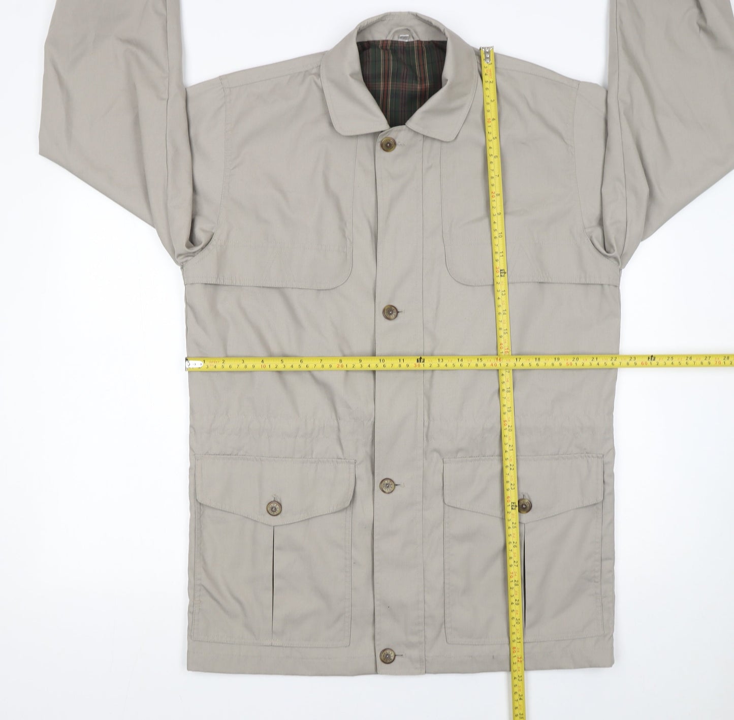 Greenwoods Men's Beige Field Jacket Size S Cotton Blend Casual Outdoor Coat