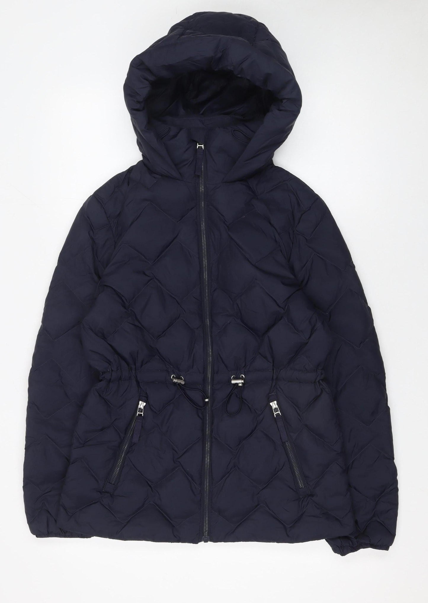 Marks and Spencer Women's Blue Size 8 Hooded Puffer Jacket