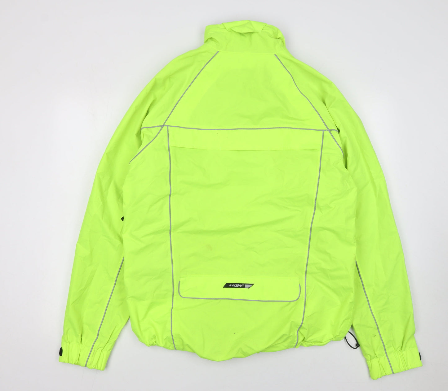 Eddy Mens Green Reflective Cycling Windbreaker Jacket Size M