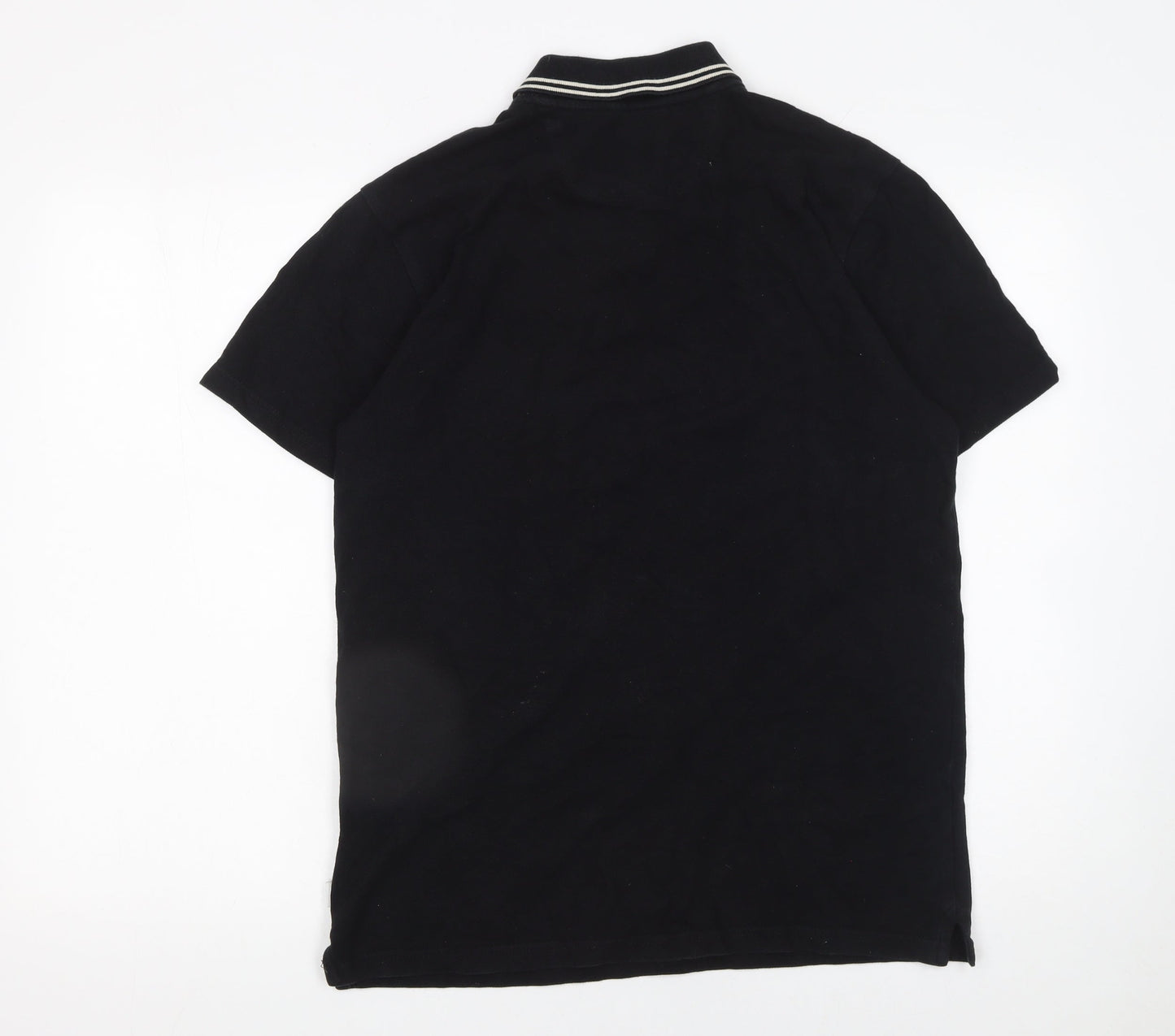 Vans Men’s Black Skull Polo Shirt Size S Short Sleeve Cotton