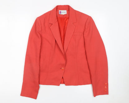 Prophecy Women's Red Linen Blend Single-Breasted Blazer Size 10